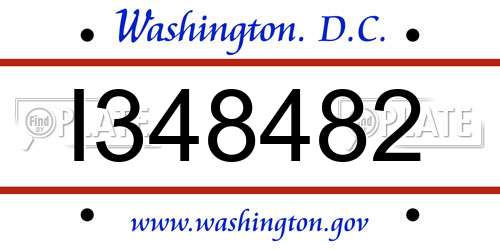 I348482 District Of Columbia License Plate
