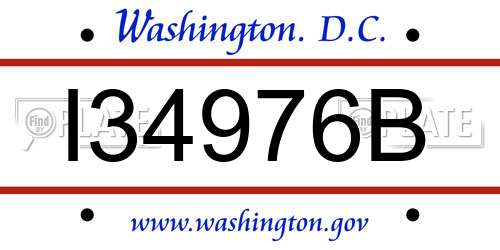I34976B District Of Columbia License Plate