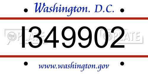 I349902 District Of Columbia License Plate