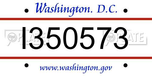 I350573 District Of Columbia License Plate