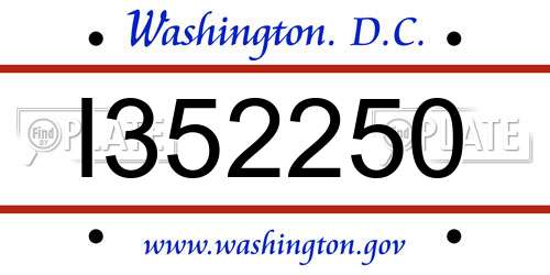 I352250 District Of Columbia License Plate