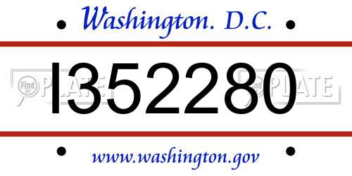 I352280 District Of Columbia License Plate