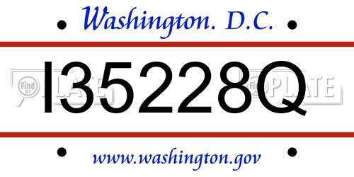 I35228Q District Of Columbia License Plate