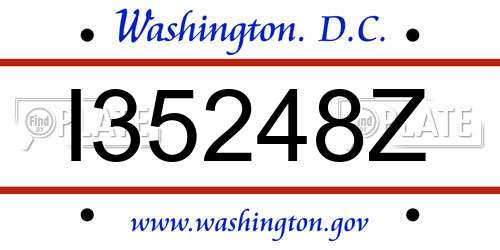 I35248Z District Of Columbia License Plate