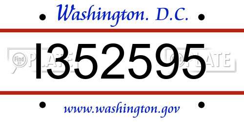 I352595 District Of Columbia License Plate