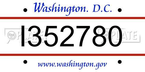 I352780 District Of Columbia License Plate