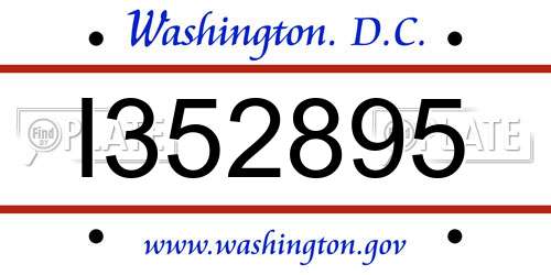 I352895 District Of Columbia License Plate