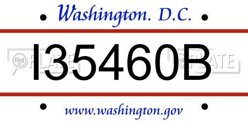 I35460B District Of Columbia License Plate