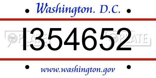 I354652 District Of Columbia License Plate