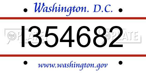 I354682 District Of Columbia License Plate