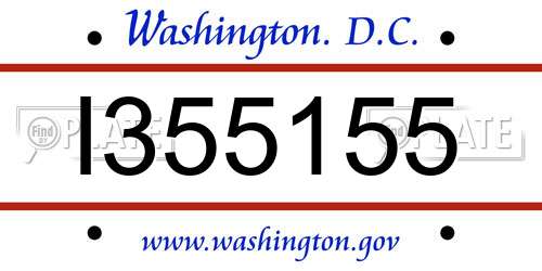 I355155 District Of Columbia License Plate
