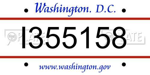 I355158 District Of Columbia License Plate