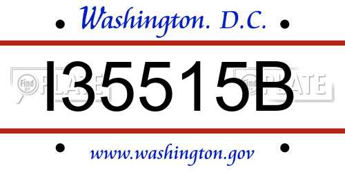 I35515B District Of Columbia License Plate