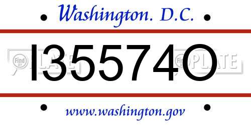 I35574O District Of Columbia License Plate