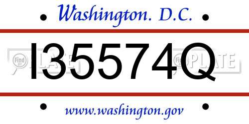 I35574Q District Of Columbia License Plate