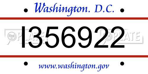 I356922 District Of Columbia License Plate