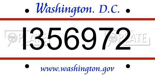 I356972 District Of Columbia License Plate