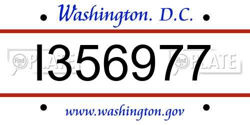 I356977 District Of Columbia License Plate