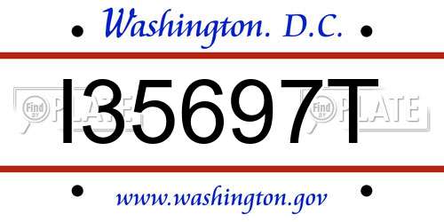 I35697T District Of Columbia License Plate