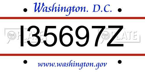 I35697Z District Of Columbia License Plate