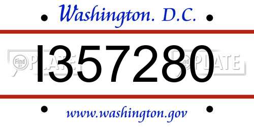 I357280 District Of Columbia License Plate