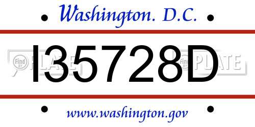 I35728D District Of Columbia License Plate