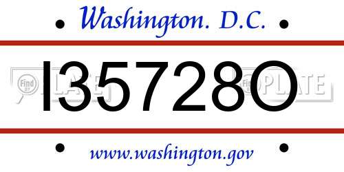 I35728O District Of Columbia License Plate