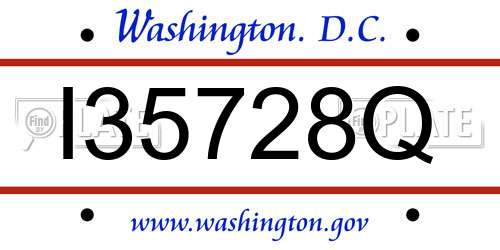 I35728Q District Of Columbia License Plate
