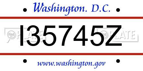 I35745Z District Of Columbia License Plate