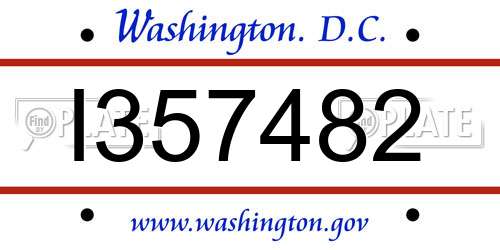 I357482 District Of Columbia License Plate