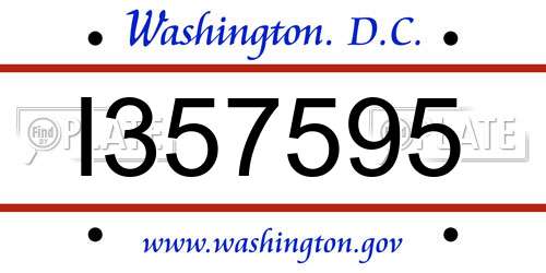 I357595 District Of Columbia License Plate