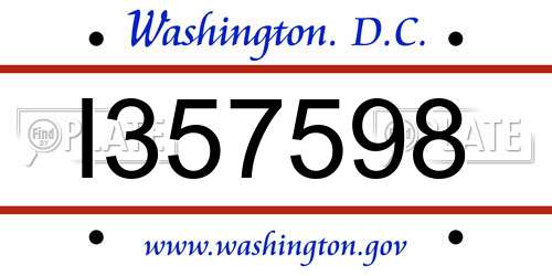 I357598 District Of Columbia License Plate
