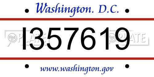 I357619 District Of Columbia License Plate