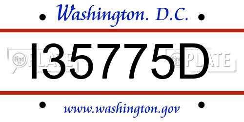I35775D District Of Columbia License Plate