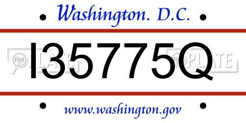 I35775Q District Of Columbia License Plate