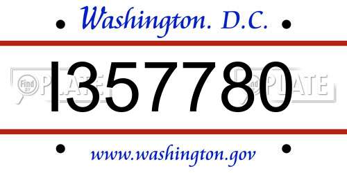 I357780 District Of Columbia License Plate