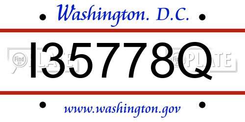I35778Q District Of Columbia License Plate