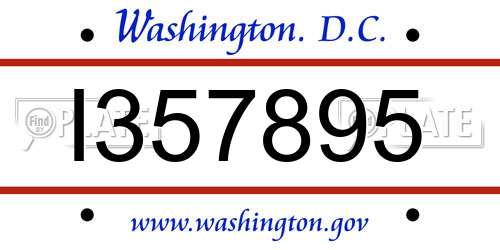 I357895 District Of Columbia License Plate