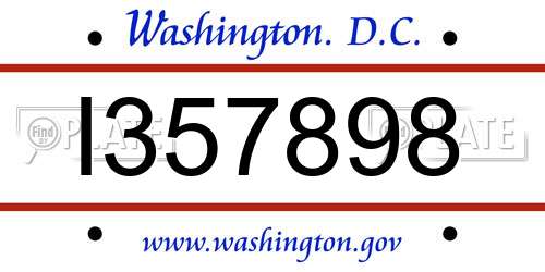 I357898 District Of Columbia License Plate