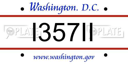 I357II District Of Columbia License Plate