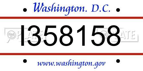 I358158 District Of Columbia License Plate