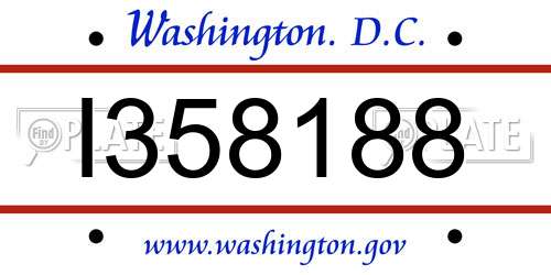 I358188 District Of Columbia License Plate
