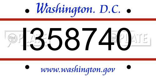 I358740 District Of Columbia License Plate