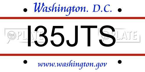 I35JTS District Of Columbia License Plate
