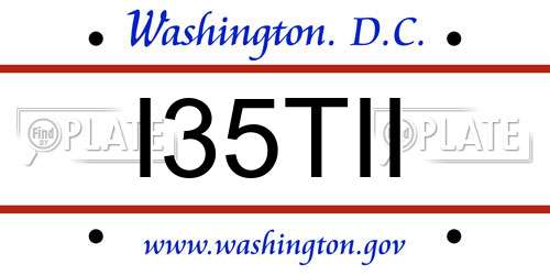 I35TII District Of Columbia License Plate
