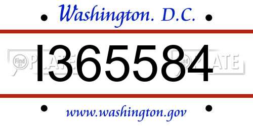 I365584 District Of Columbia License Plate