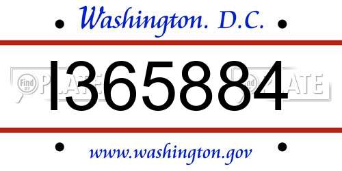 I365884 District Of Columbia License Plate