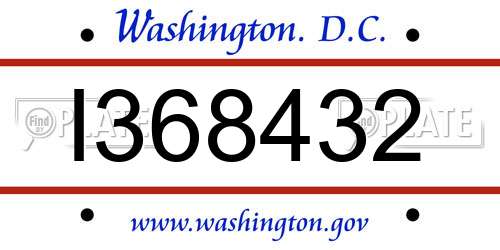 I368432 District Of Columbia License Plate
