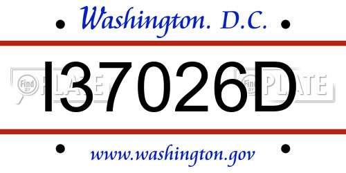 I37026D District Of Columbia License Plate