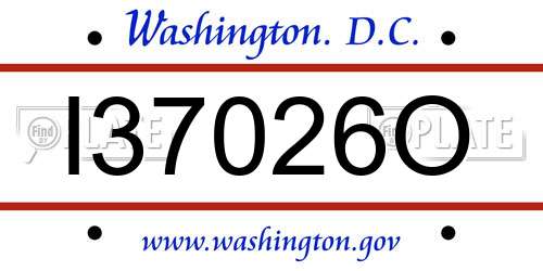 I37026O District Of Columbia License Plate